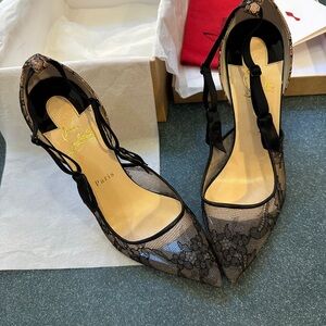 Louboutin Hot Jeanbi 100 Chantilly Nappa Patent Size 41